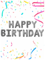 Шар гирлянда "Happy Birthday", Серебро